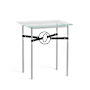 Hubbardton Forge Equus 22" Wide Glass Top Glass, Leather, and Metal Table Vintage Platinum / Bronze / Black