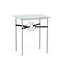 Hubbardton Forge Equus 22" Wide Glass Top Glass, Leather, and Metal Table Vintage Platinum / Soft Gold / Black