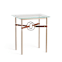 Hubbardton Forge Equus 22" Wide Glass Top Glass, Leather, and Metal Table Soft Gold / Bronze / British Brown