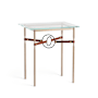 Hubbardton Forge Equus 22" Wide Glass Top Glass, Leather, and Metal Table Soft Gold / Black / British Brown