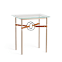Hubbardton Forge Equus 22" Wide Glass Top Glass, Leather, and Metal Table Soft Gold / Black / Chestnut