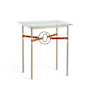 Hubbardton Forge Equus 22" Wide Glass Top Glass, Leather, and Metal Table Soft Gold / Natural Iron / Black