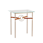 Hubbardton Forge Equus 22" Wide Glass Top Glass, Leather, and Metal Table Soft Gold / Soft Gold / British Brown