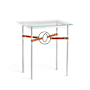 Hubbardton Forge Equus 22" Wide Glass Top Glass, Leather, and Metal Table Sterling / Bronze / Chestnut