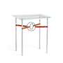 Hubbardton Forge Equus 22" Wide Glass Top Glass, Leather, and Metal Table Sterling / Dark Smoke / Chestnut