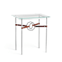 Hubbardton Forge Equus 22" Wide Glass Top Glass, Leather, and Metal Table Sterling / Black / British Brown