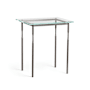 Hubbardton Forge Senza 22" Wide Glass Top Glass and Metal Table Dark Smoke