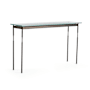 Hubbardton Forge Senza 54" Wide Glass Top Glass and Metal Table Dark Smoke