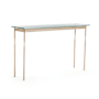 Hubbardton Forge Senza 54" Wide Glass Top Glass and Metal Table Soft Gold