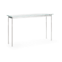 Hubbardton Forge Senza 54" Wide Glass Top Glass and Metal Table Sterling