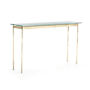 Hubbardton Forge Senza 54" Wide Glass Top Glass and Metal Table Modern Brass