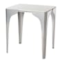 Hubbardton Forge Cove 18" Wide Marble and Steel Accent Table Sterling / White