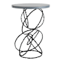 Hubbardton Forge Olympus 18" Wide Steel and Wood Accent Table Black / Grey Maple