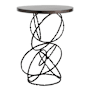 Hubbardton Forge Olympus 18" Wide Steel and Wood Accent Table Black / Espresso Maple