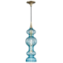 Hudson Valley Lighting Pomfret Single Light 6" Wide Mini Pendant Aged Brass / Blue