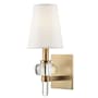 Hudson Valley Lighting Luna Single Light 14" Tall Wall Sconce Aged Brass