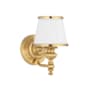 Hudson Valley Lighting Milton Single Light 10" Tall Bathroom Sconce Flemish Brass