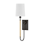 Hudson Valley Lighting Glenmont 21" Tall Wall Sconce with Linen Shade Aged Brass / Distressed Bronze