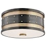 Hudson Valley Lighting Gaines 2 Light 12" Wide Flush Mount Drum Ceiling Fixture Aged Old Bronze