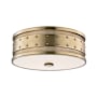 Hudson Valley Lighting Gaines 3 Light 16" Wide Flush Mount Drum Ceiling Fixture Aged Brass