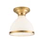 Hudson Valley Lighting Randolph Single Light 10" Wide Semi-Flush Ceiling Fixture Aged Brass