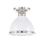 Hudson Valley Lighting Randolph Single Light 10" Wide Semi-Flush Ceiling Fixture Polished Nickel