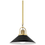 Hudson Valley Lighting Syosset 12" Wide Pendant Aged Brass / Black