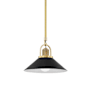 Hudson Valley Lighting Syosset 12" Wide Pendant Aged Brass / Black