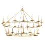 Hudson Valley Lighting Allendale 28 Light 58" Wide Two-Tier Candle Chandelier Aged Brass