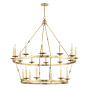 Hudson Valley Lighting Allendale 20 Light 47" Wide Two-Tier Candle Chandelier Aged Brass