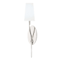 Hudson Valley Lighting Rutland Single Light 26" Tall Wall Sconce Polished Nickel / White Silk Shades