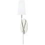 Hudson Valley Lighting Rutland Single Light 26" Tall Wall Sconce Polished Nickel / White Silk Shades