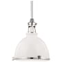 Hudson Valley Lighting Massena Single Light 20" Wide Pendant White / Polished Nickel