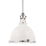 Hudson Valley Lighting Massena Single Light 20" Wide Pendant White / Polished Nickel