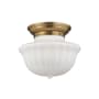 Hudson Valley Lighting Dutchess Single Light 12" Wide Semi-Flush Ceiling Fixture Aged Brass