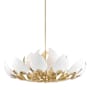 Hudson Valley Lighting Lotus 21 Light 54" Wide Abstract Chandelier Gold Leaf / White