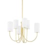 Hudson Valley Lighting Harlem 6 Light 28" Wide Pillar Candle Chandelier Aged Brass