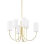 Hudson Valley Lighting Harlem 6 Light 28" Wide Pillar Candle Chandelier Aged Brass