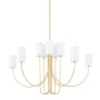 Hudson Valley Lighting Harlem 10 Light 48" Wide Pillar Candle Chandelier Aged Brass