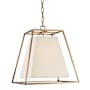 Hudson Valley Lighting Kyle 4 Light 17" Wide Pendant Aged Brass / White Silk Shades