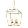 Hudson Valley Lighting Bryant 4 Light 17" Wide Taper Candle Multi Light Pendant Gold Leaf