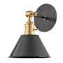 Hudson Valley Lighting Garden City 11" Tall Wall Sconce with Black Metal Shade Aged Old Bronze