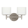 Hudson Valley Lighting Trinity 2 Light 14" Wide Bathroom Vanity Light Satin Nickel