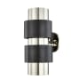 Hudson Valley Lighting Cyrus 2 Light 14" Tall Wall Sconce Polished Nickel / Old Bronze Combo