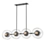 Hudson Valley Lighting Kert 8 Light 50" Wide Linear Pendant Black Brass