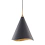 Hudson Valley Lighting Martini Single Light 13" Wide Pendant Gold Leaf / Black