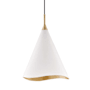 Hudson Valley Lighting Martini Single Light 13" Wide Pendant Gold Leaf / White