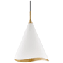 Hudson Valley Lighting Martini Single Light 13" Wide Pendant Gold Leaf / White