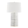 Hudson Valley Lighting Borneo 27" Tall Buffet Table Lamp Aged Brass Stripe Combo / White