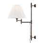 Hudson Valley Lighting Classic No.1 Single Light 29" Tall Swing Arm Plug-In Wall Lamp Distressed Bronze